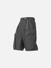 Curved Zip Pocket Cargo Shorts