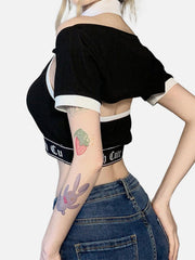 Contrasting Colors Two-Piece T Shirt