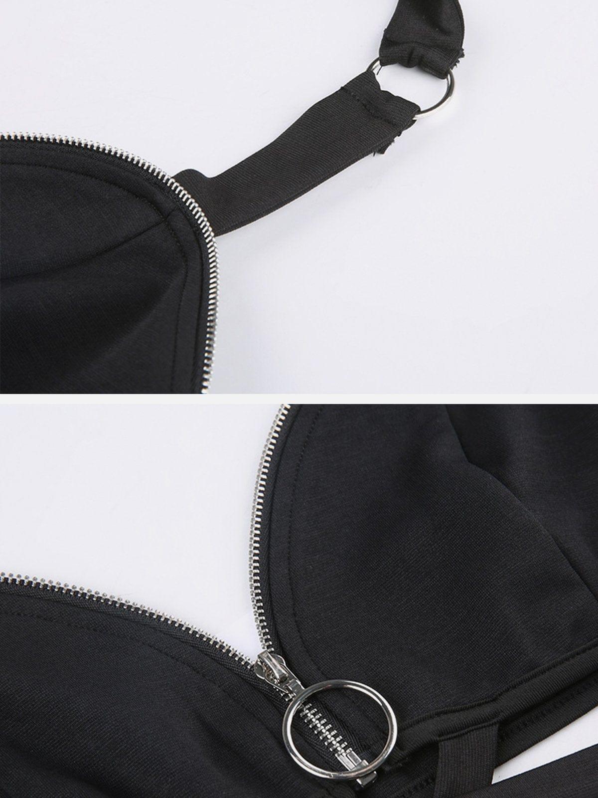 Zip Up Ribbon Vest