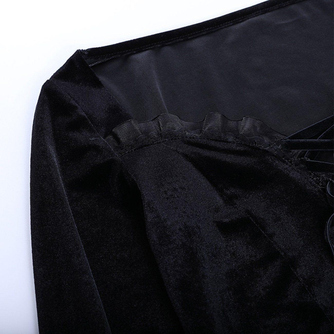 Tie Rope Lantern Sleeve T Shirt