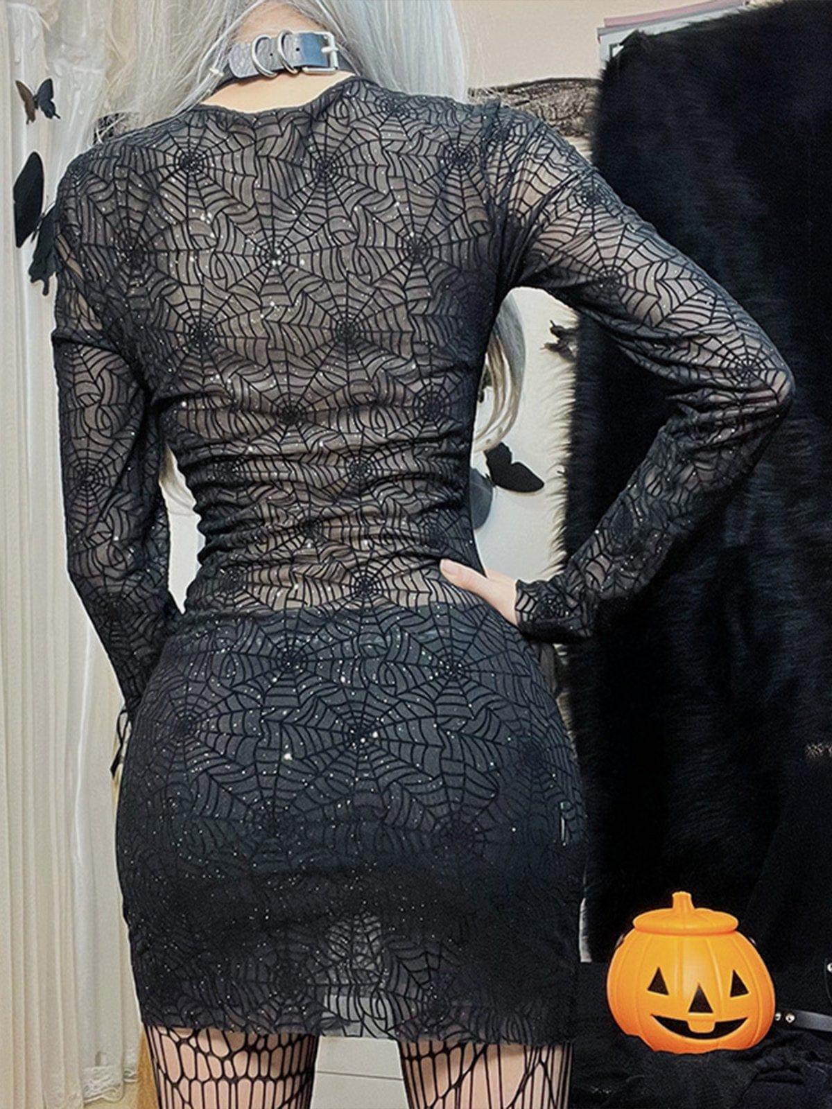 Chain Hollow Spider Web Dress