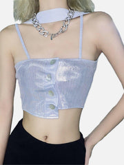 Solid Color Ribbon Suspenders Sexy Vest