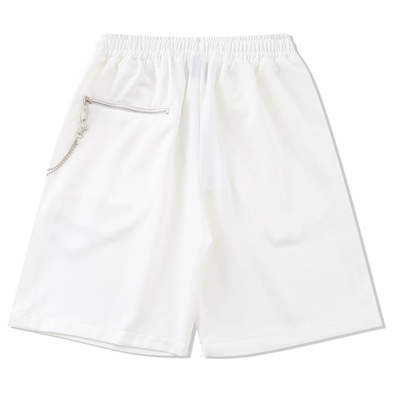 Zipper Chain Pocket Shorts