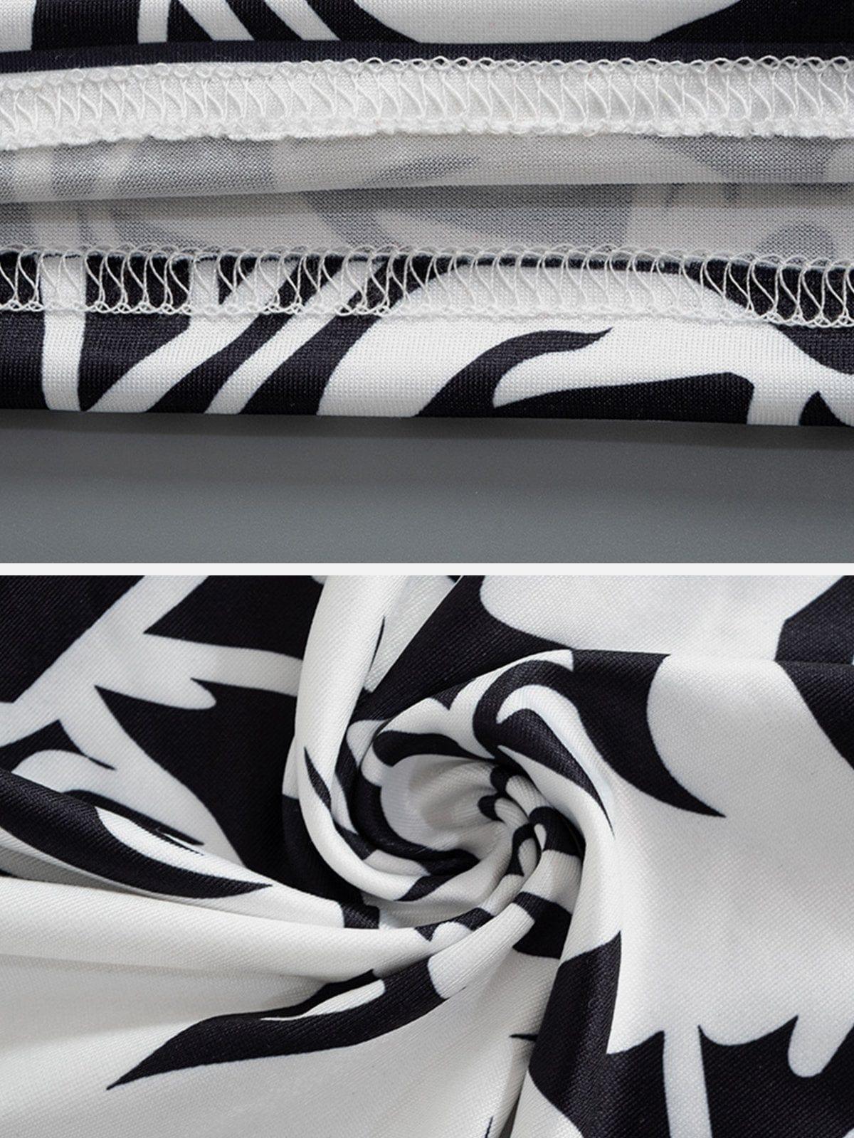 Vintage Print Pantyhose Dress