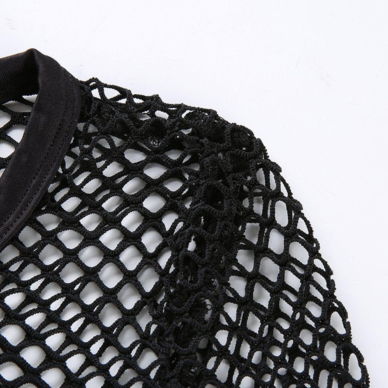 Perspective Mesh Long Sleeve T Shirt