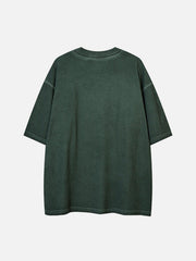 Neon Palm Embroidery Washed Tee