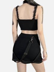 Lace Suspenders Vest