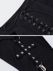 Hollow Out Cross Pants