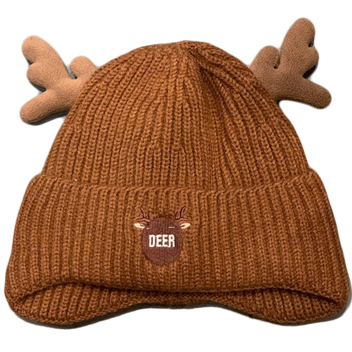 Vintage Elk Horn Embroidery Knit Cap