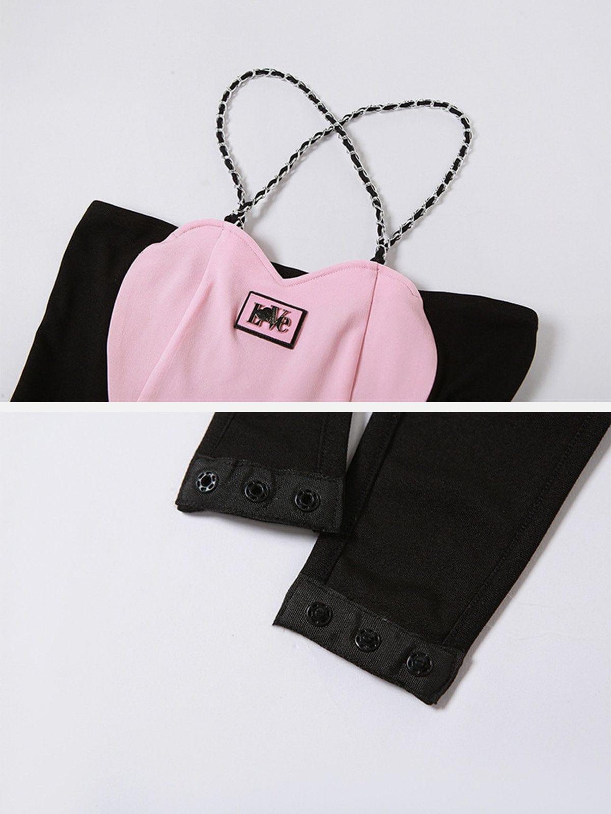 Patchwork Love Heart Jumpsuit