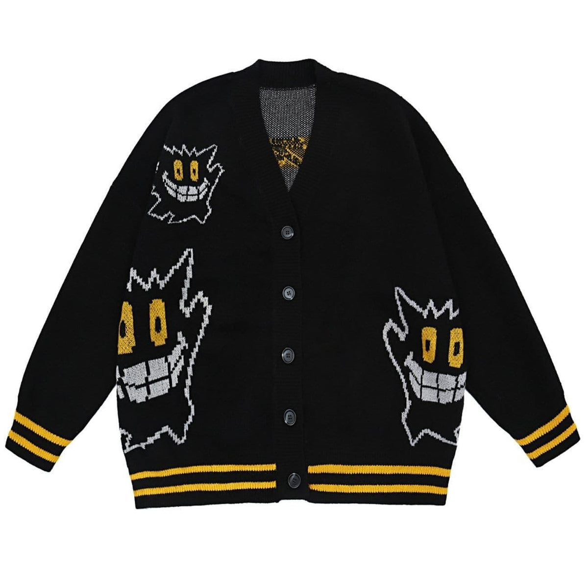 Little Devil Print Cardigan Knitted Sweater