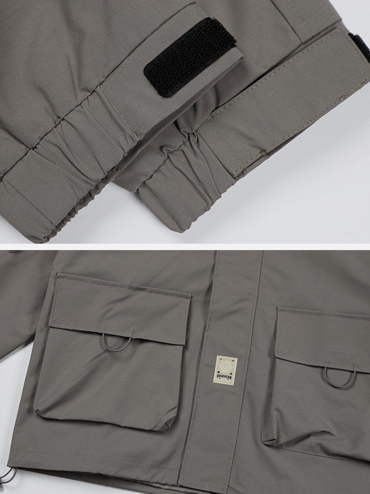 Solid Color Big Pocket Cargo Jacket