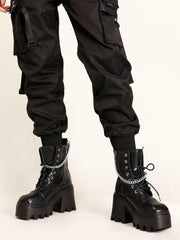 Zip Up Chain Platform Martin Boots
