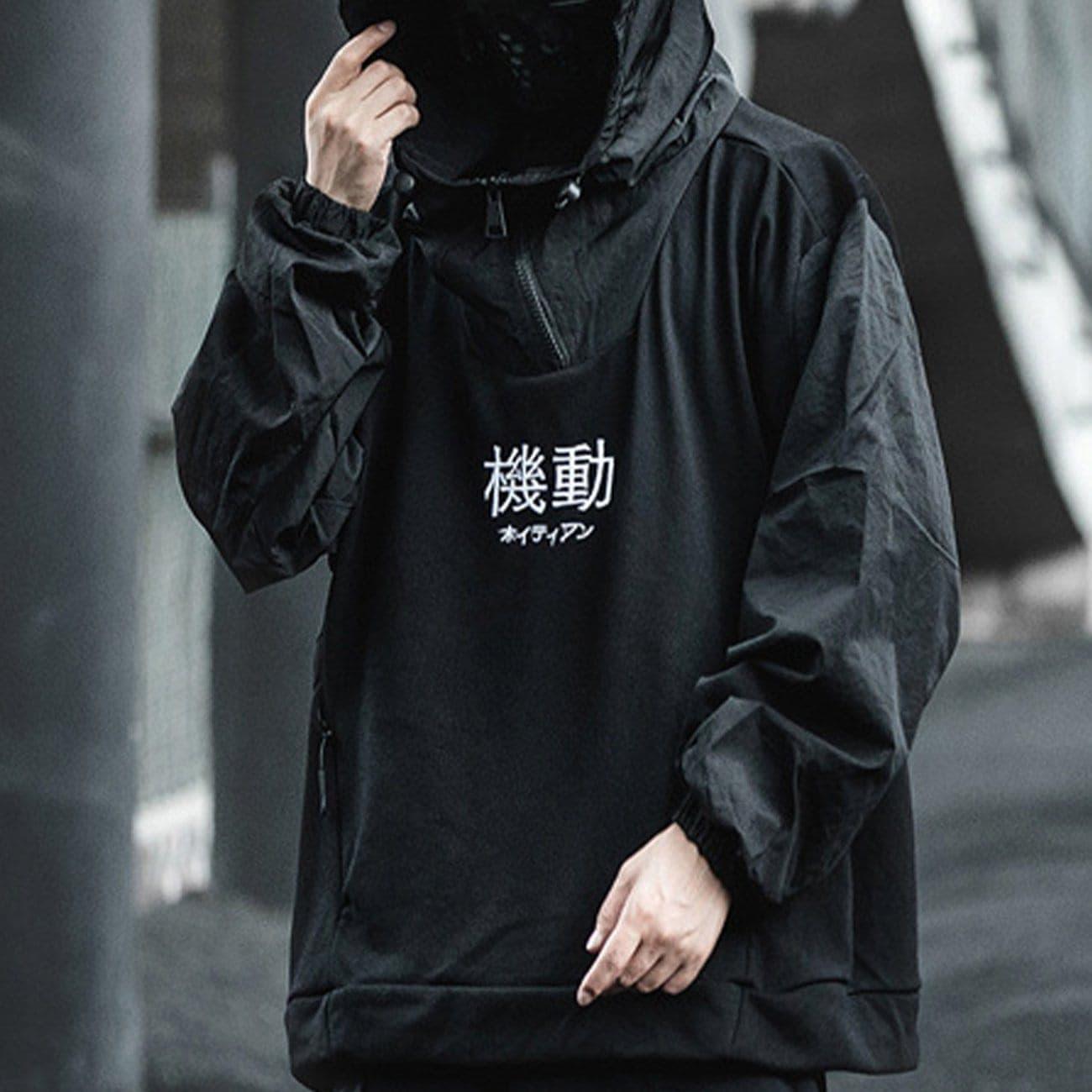 Dark Patchwork Embroidery Hoodies