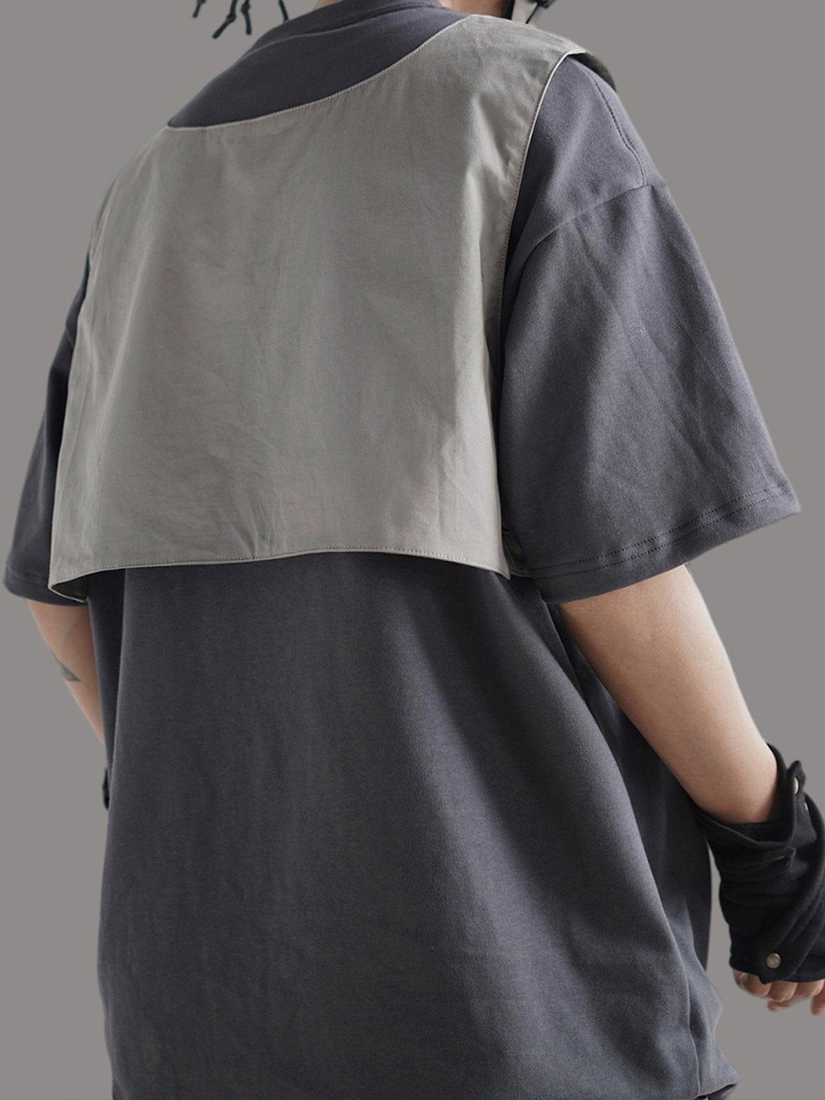Detachable Vest Embroidery Tee