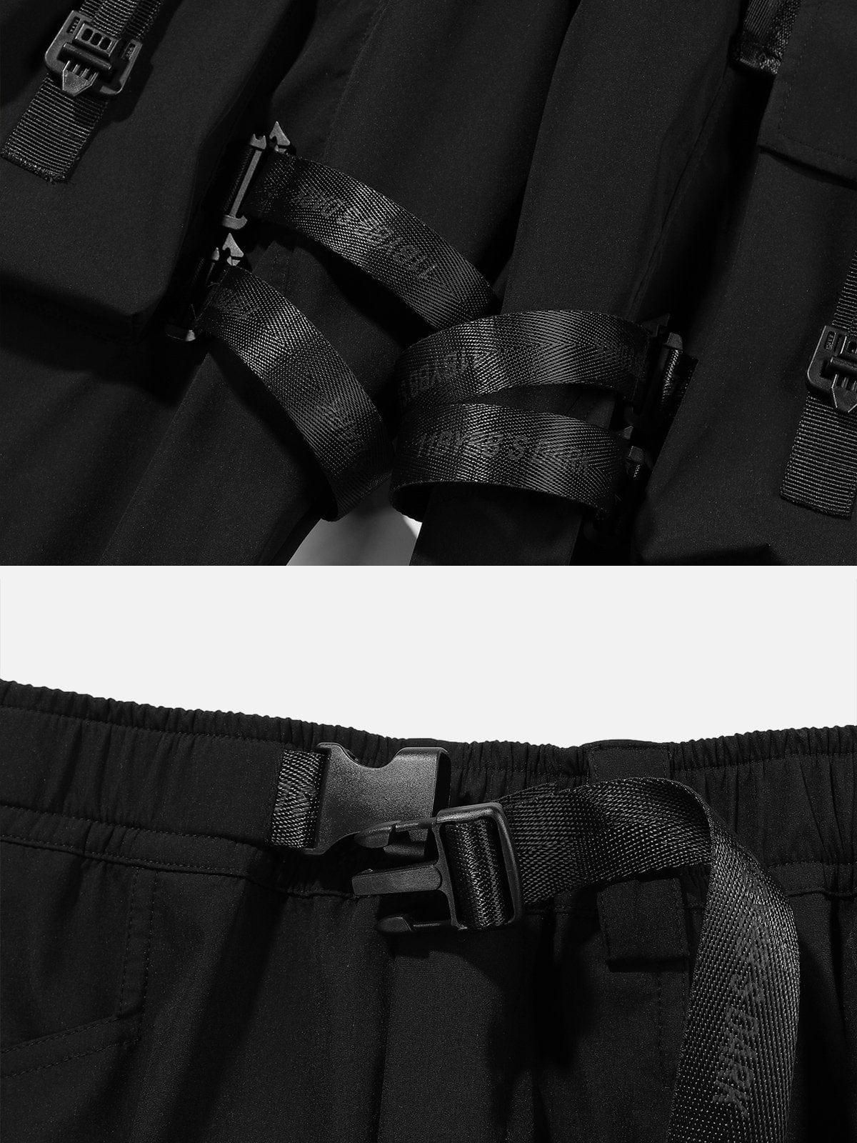 Schoolbag Buckle Pockets Cargo Pants
