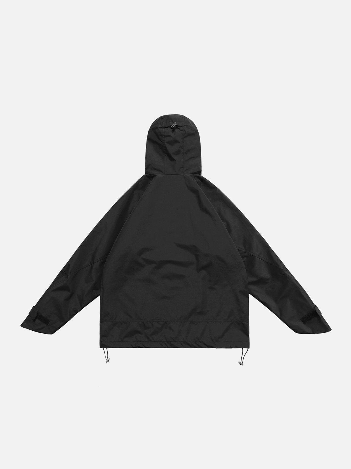 Patchwork Multi Pockets Zip Up Jacket