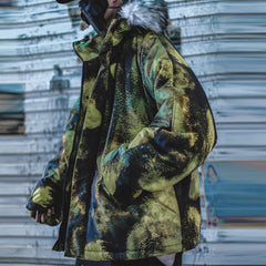Fur Collar Camouflage Winter Coat