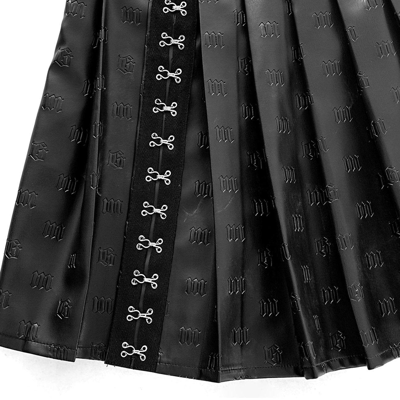Punk Sanskrit Letters PU Skirt