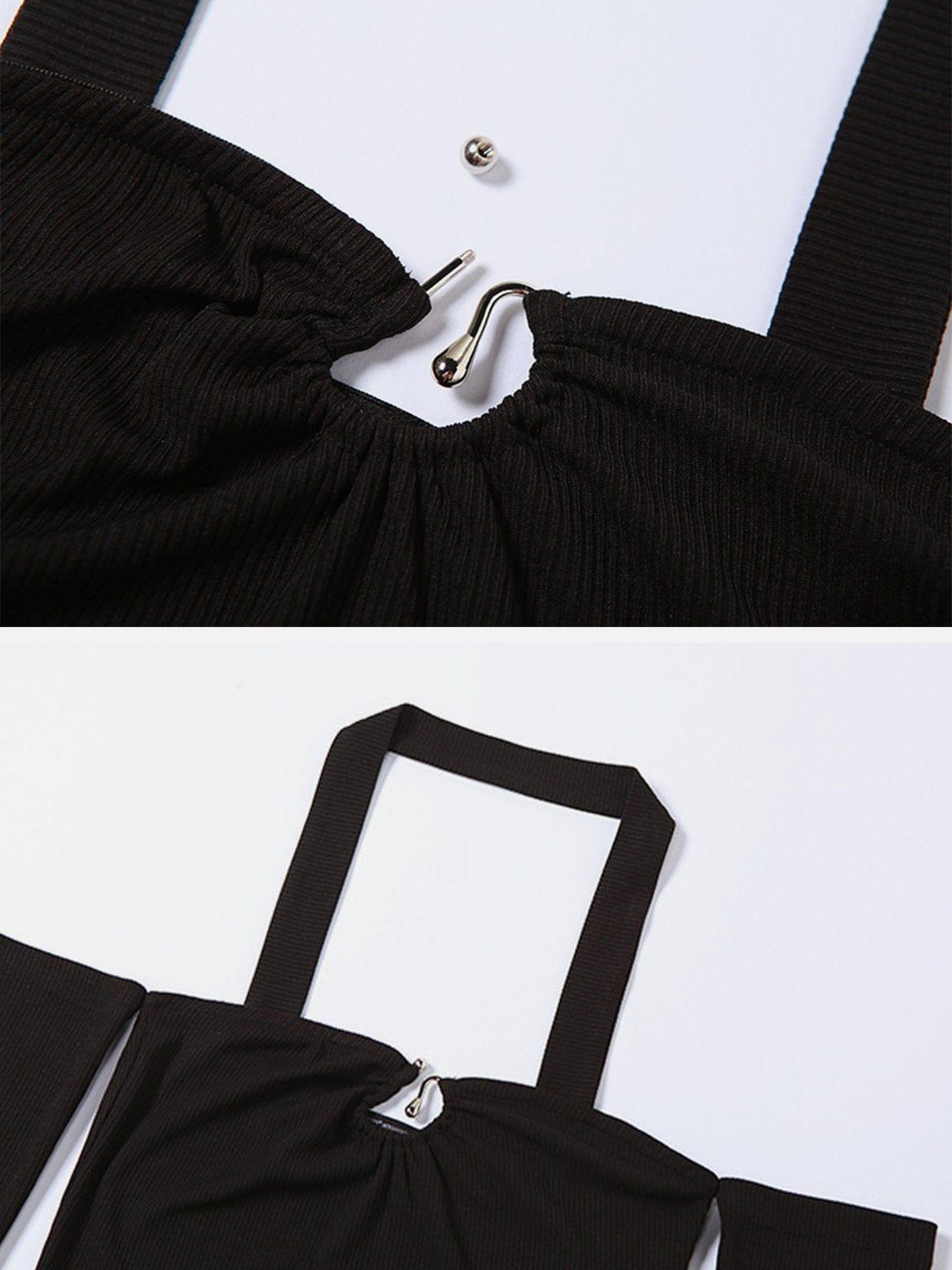 Hollow Suspenders Long Sleeve T Shirts