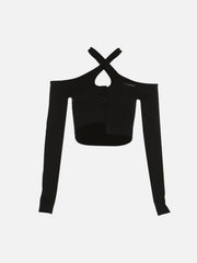 Cross Strap Long Sleeve T Shirt