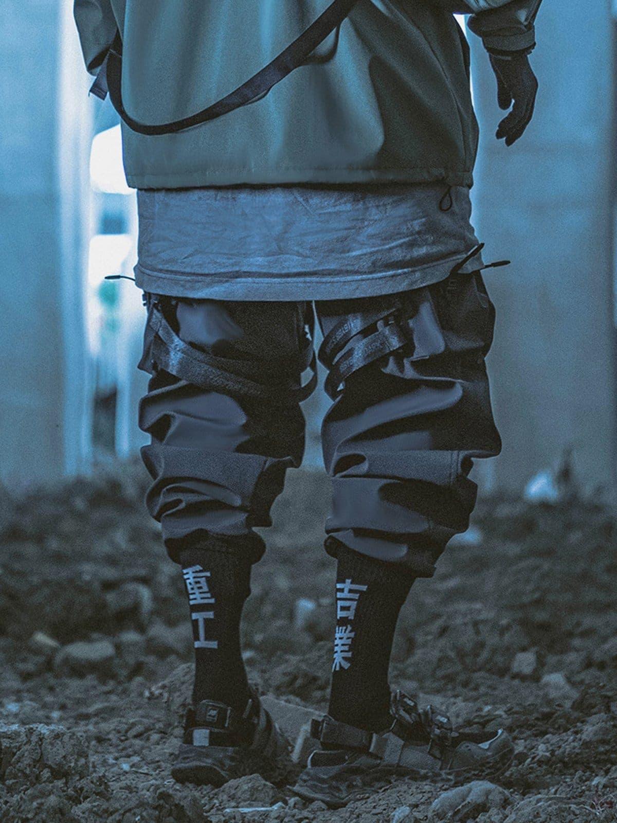Schoolbag Buckle Pockets Cargo Pants
