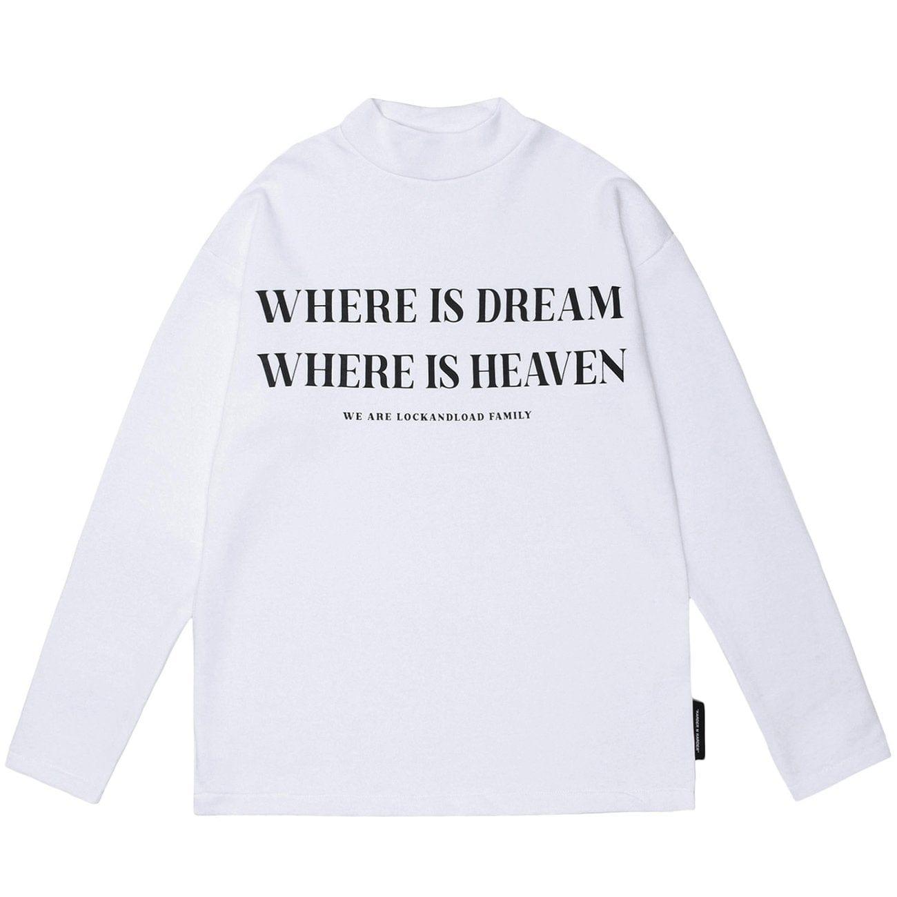 Letter Print Turtleneck Sweatshirt