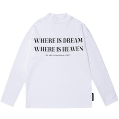 Letter Print Turtleneck Sweatshirt