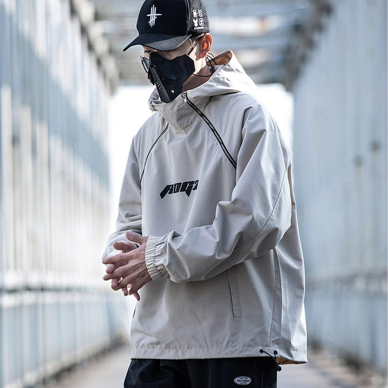 Techwear Half Zipper Print Jacket