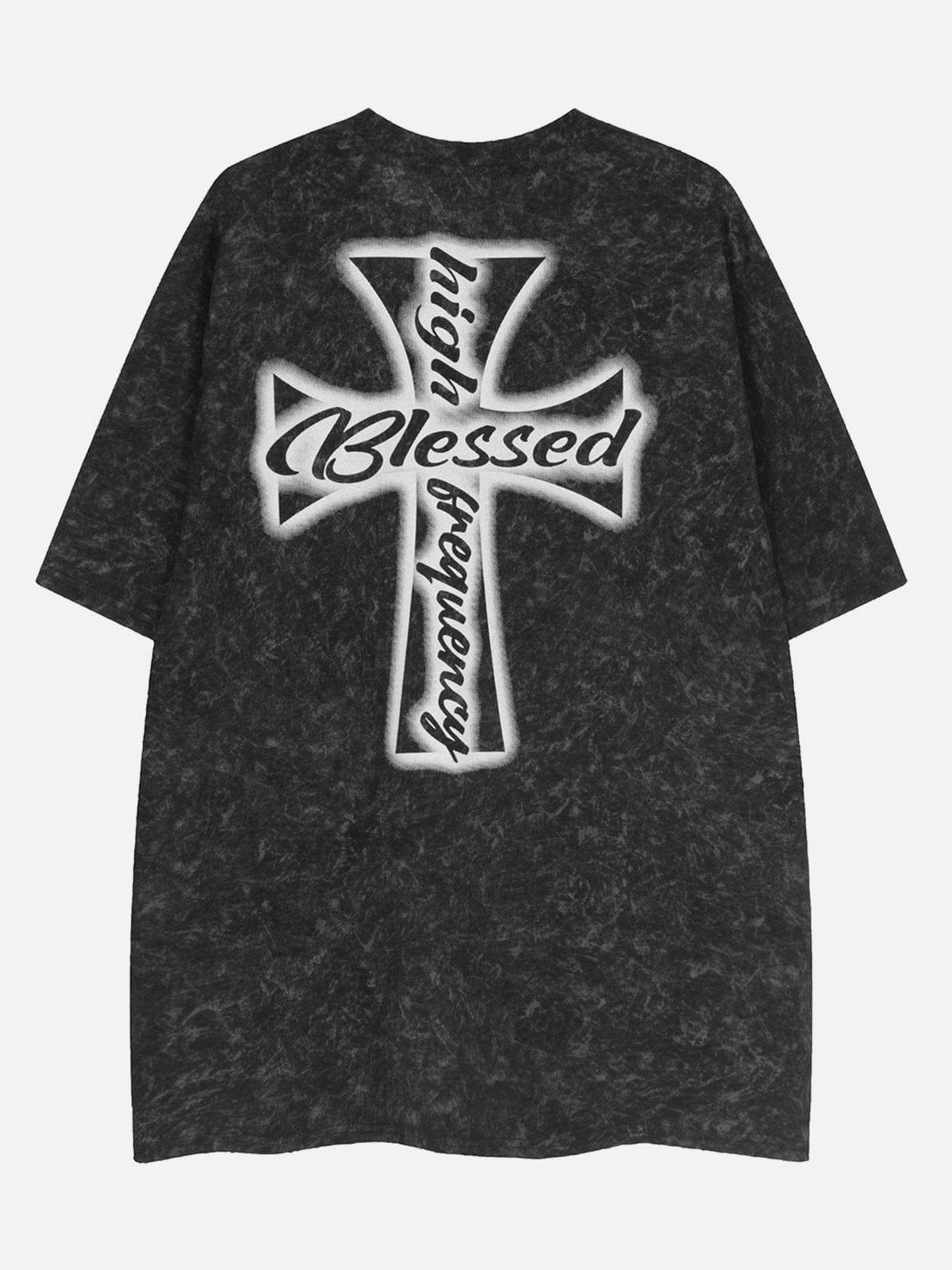 Washed Cross Letters Graphic Tee