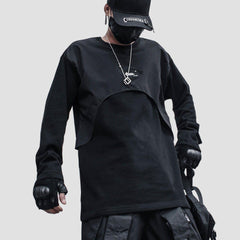 Dark Patchwork Fake Two Sweatshirt
