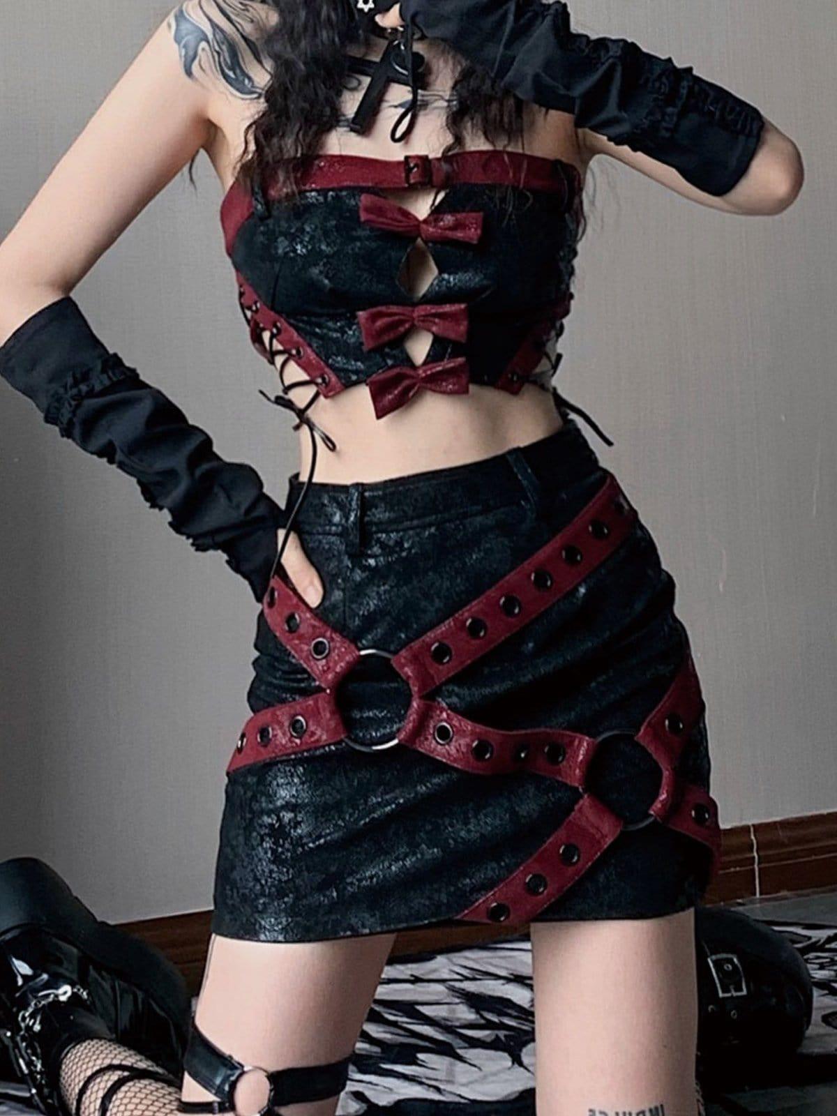 Bow Tie Belt Buckle Cowhide Vest