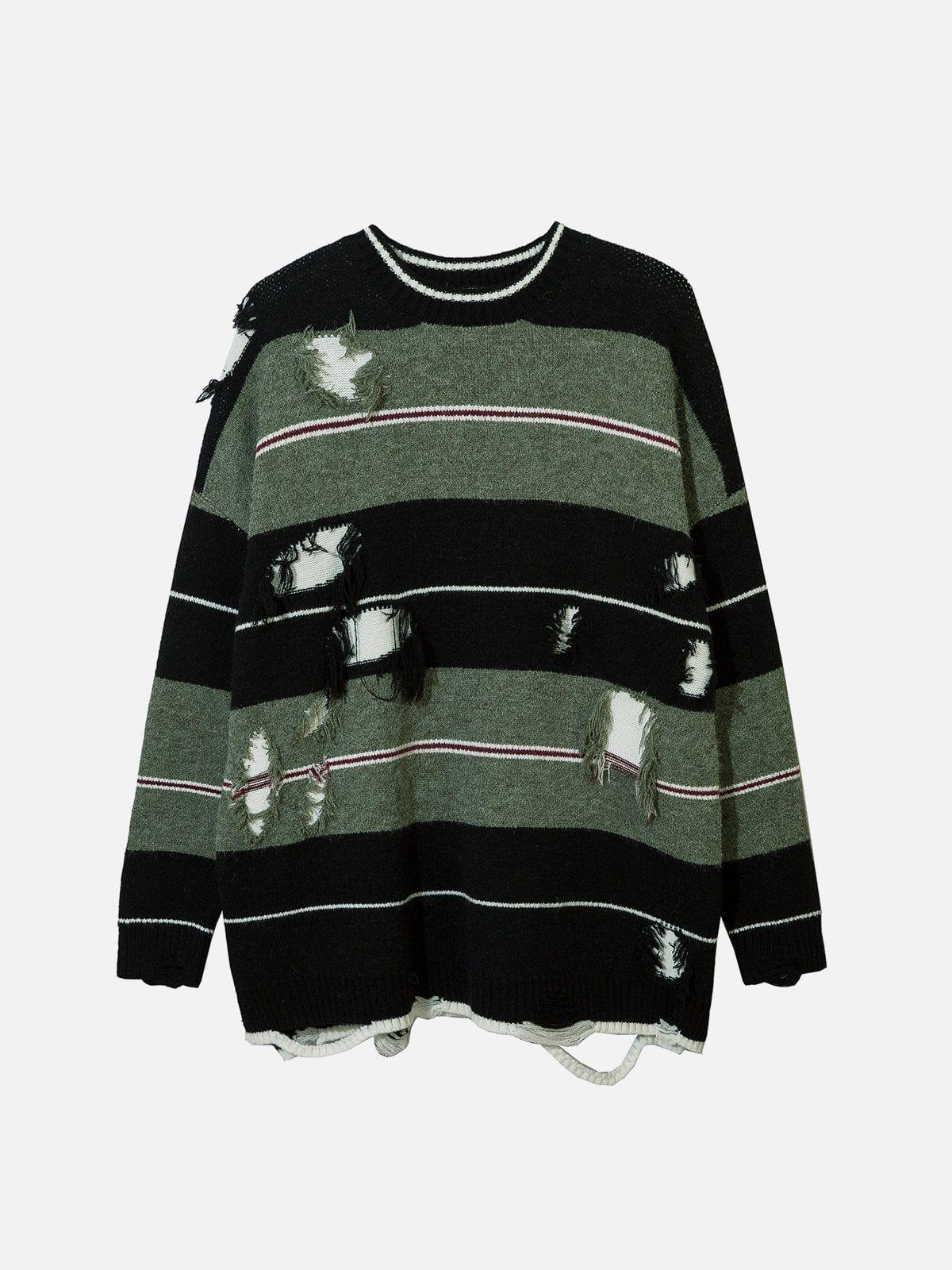 Stripe Hole Sweater