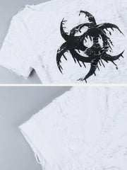 Cut Hollow Short Sleeve T Shirt