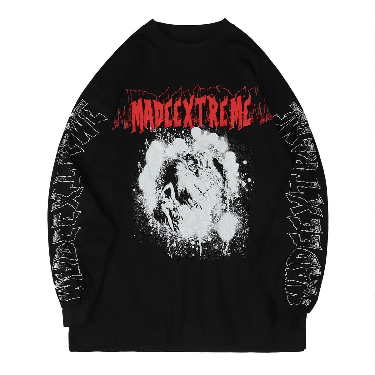 Dark Skeleton Fight Print Sweatshirt