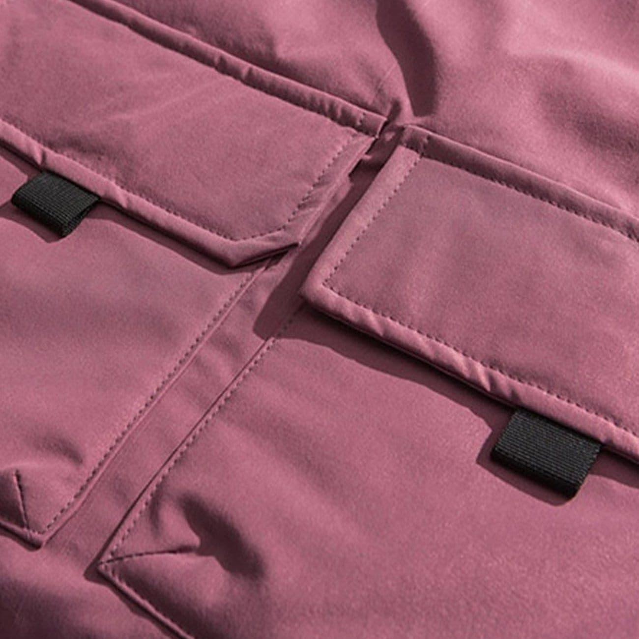 Function Arm Zipper Print Winter Coat