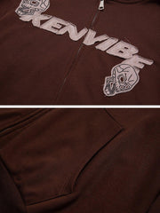 Skeleton Hourglass Zip Up Hoodie