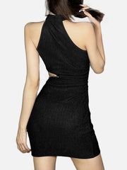 Chain Hollow Halterneck Dress