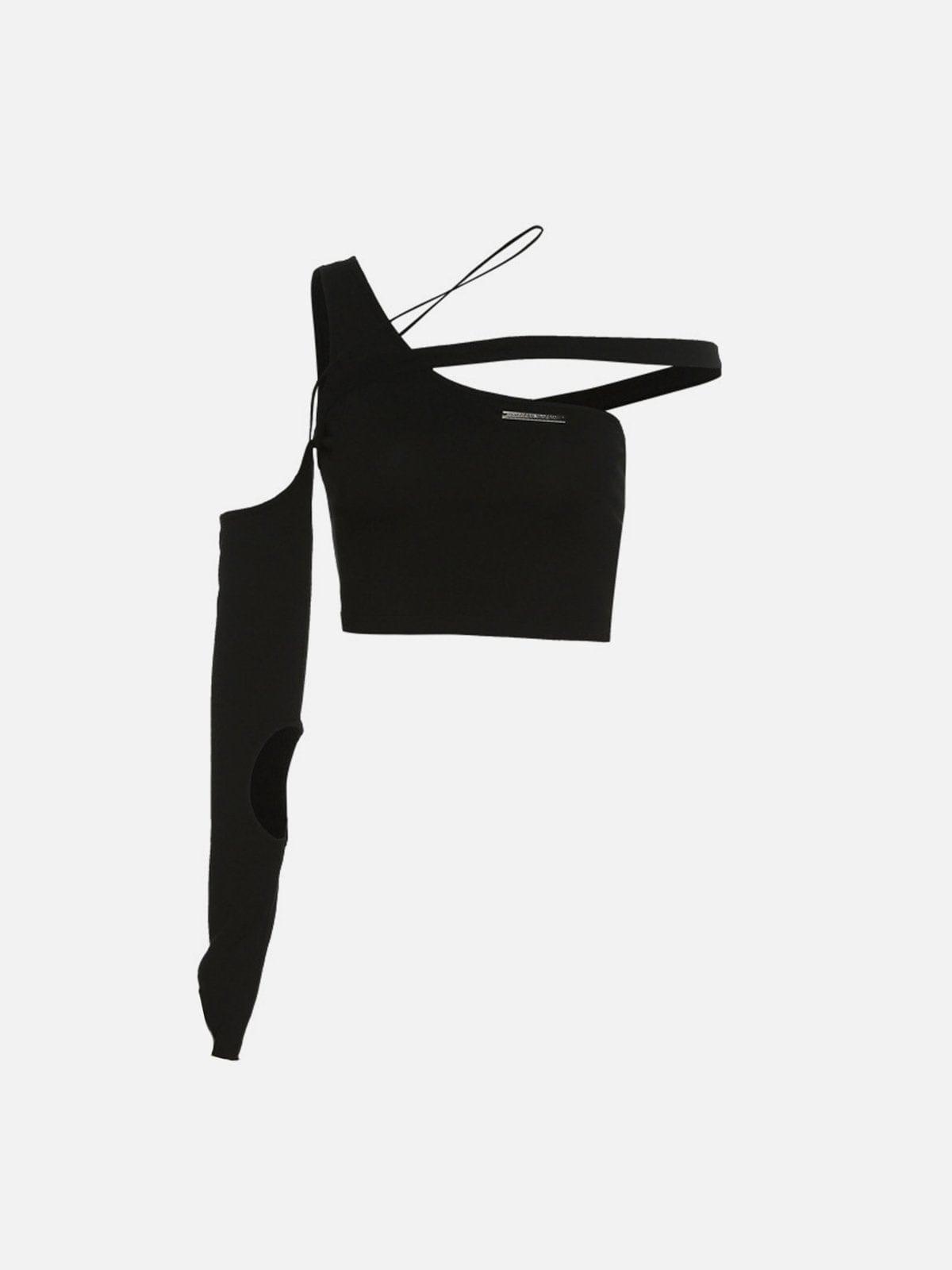 Single Shoulder Short Sleeve Shirt
