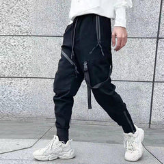 Ribbons Buckle Cargo Pants