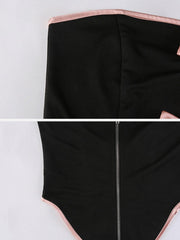 Irregular Bow Contrast Bandeau Vest