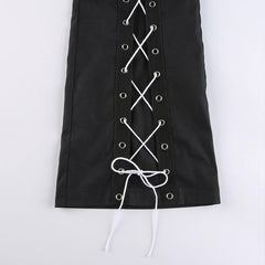 Lace-up High-waist Flared Pants