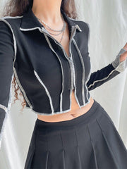 Sewing Thread Long Sleeve T Shirts