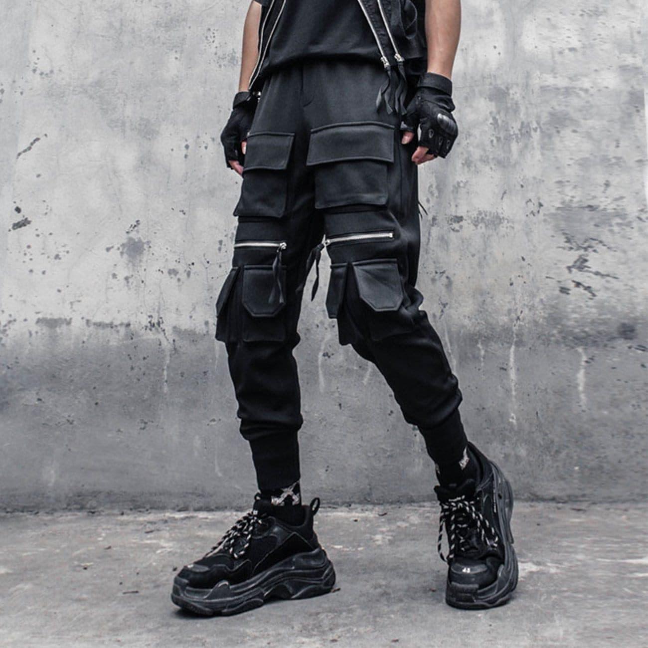 Dark Multi-pocket Cargo Pants