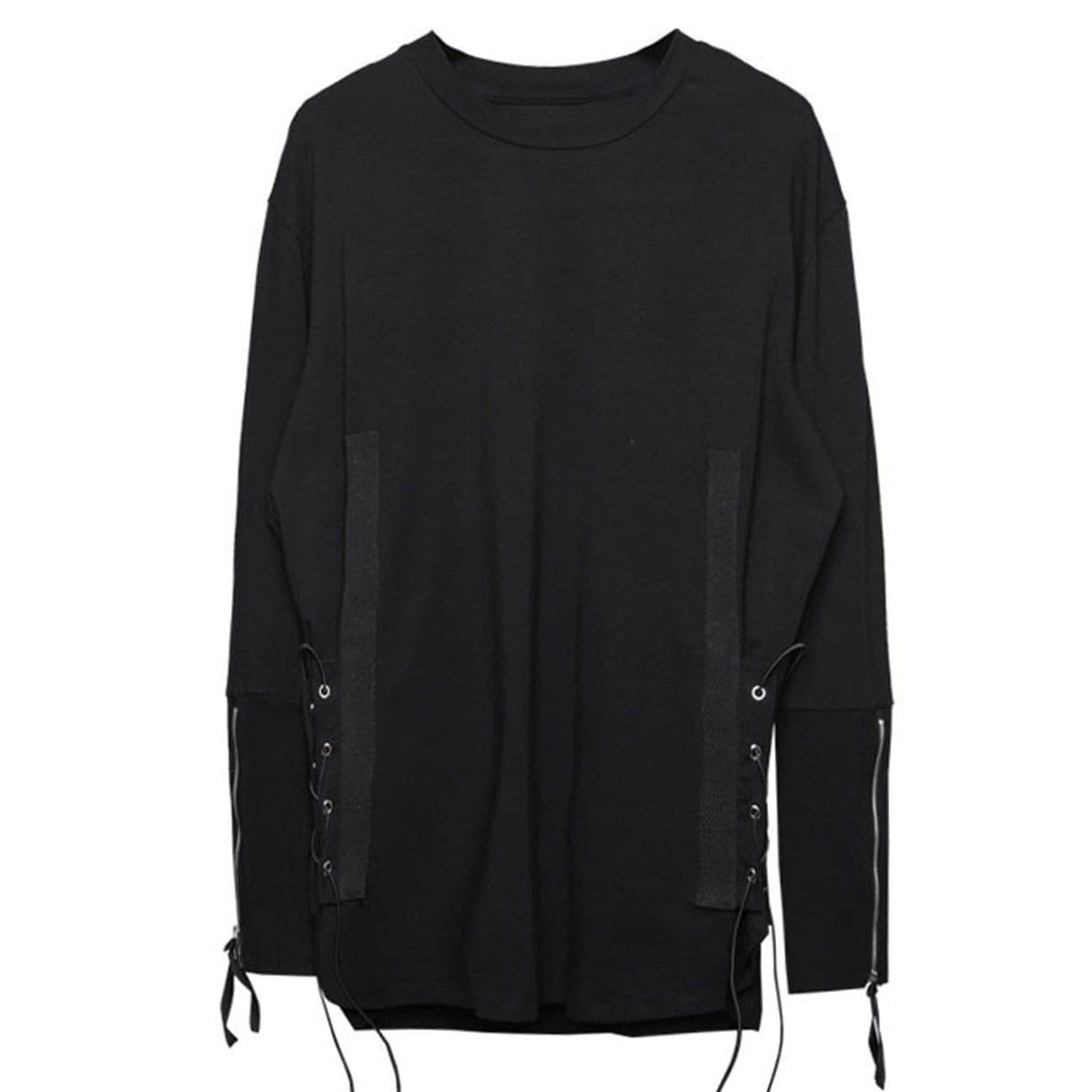 Dark Fake Two Side Bandage Sweatshirt