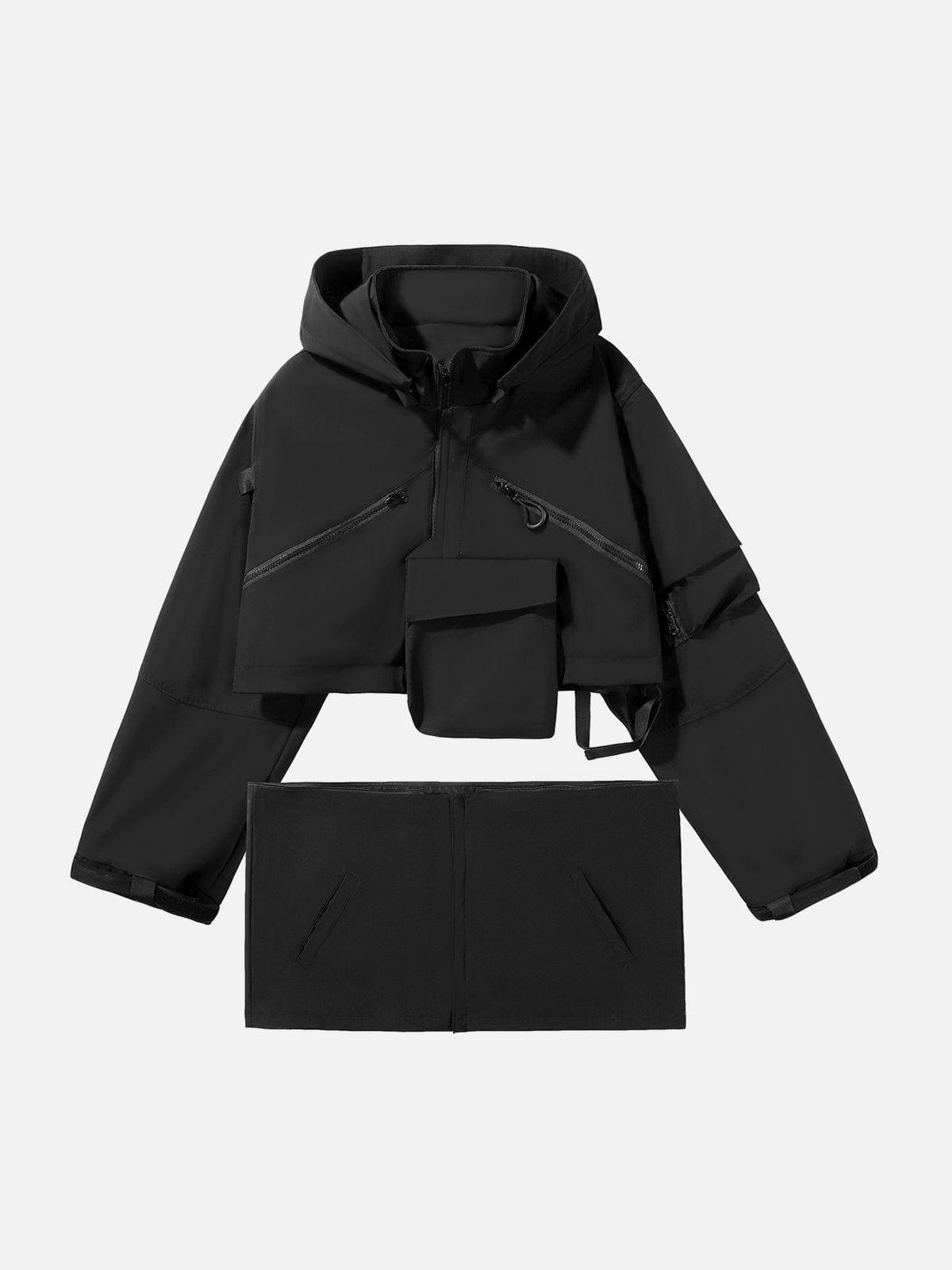 Detachable Patchwork Pocket Jacket