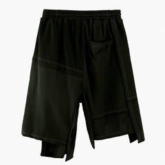 Dark Irregular Patchwork Cotton Shorts