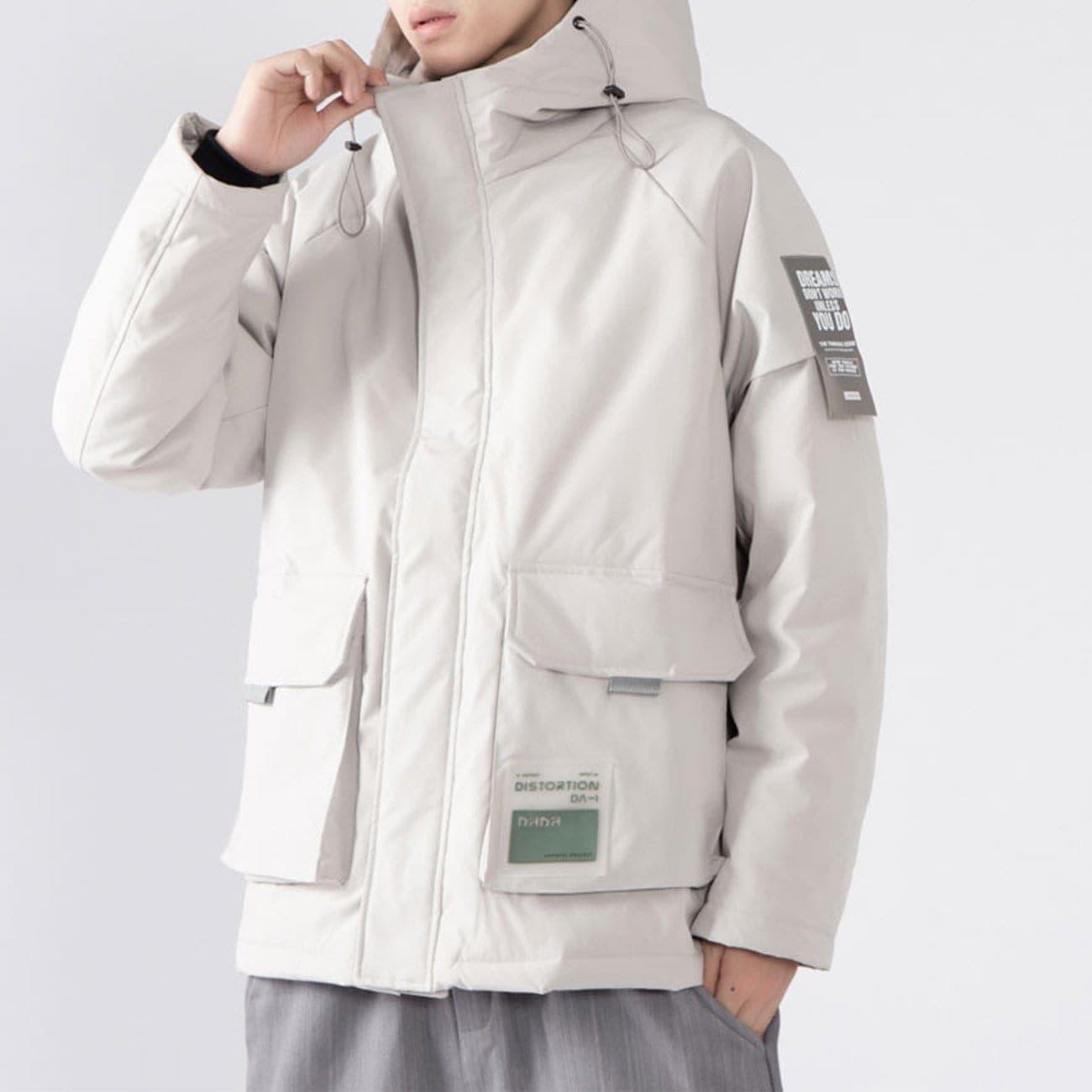 Labeling Hooded Winter Down Coat