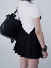 Irregular Hollow Short Sleeve Shirts