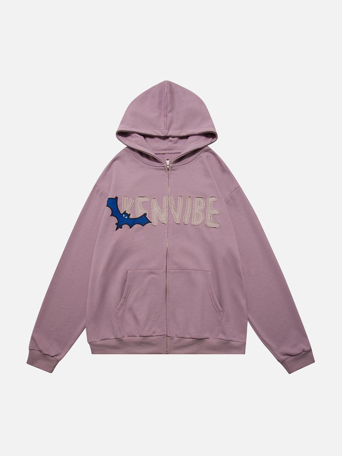 Skeleton Bat Zip Up Hoodie